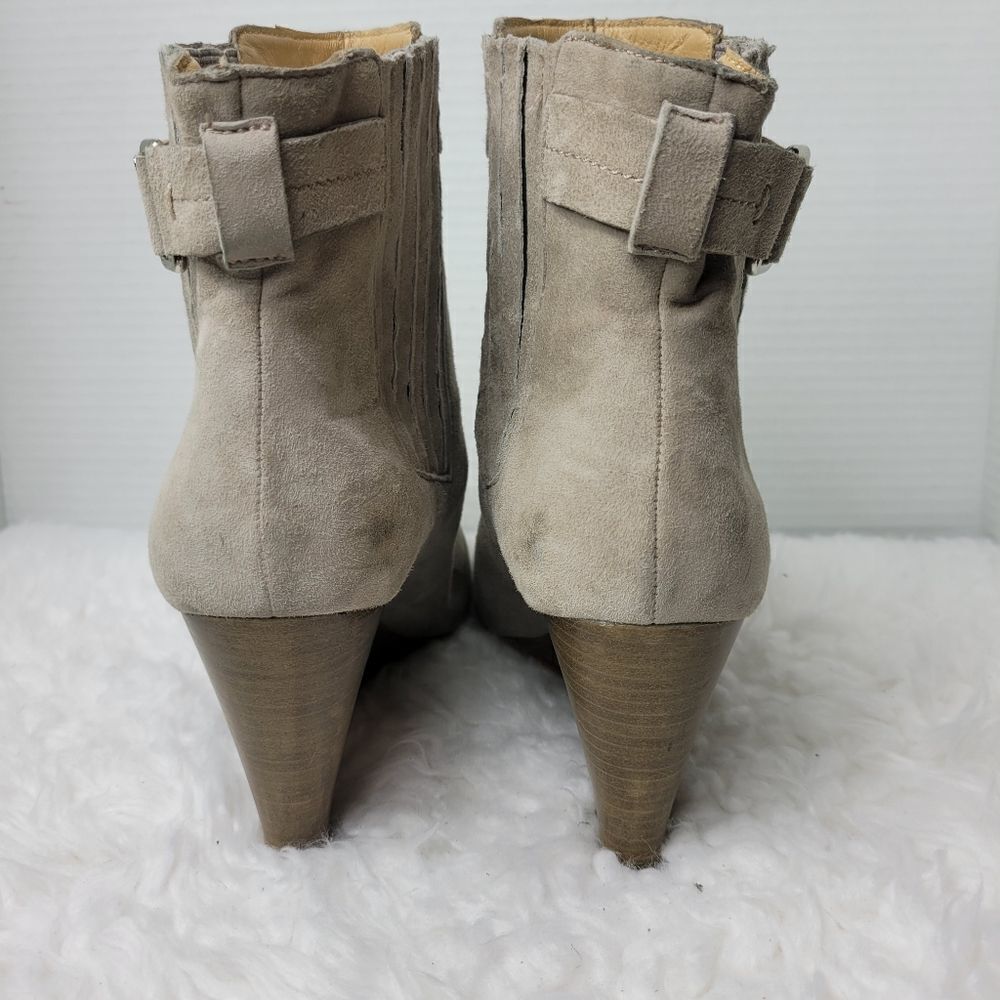Coach Letty Womens Size 9.5 B Gray  Suede Ankle Wedge Heel Boots Bootie - Picture 4 of 9